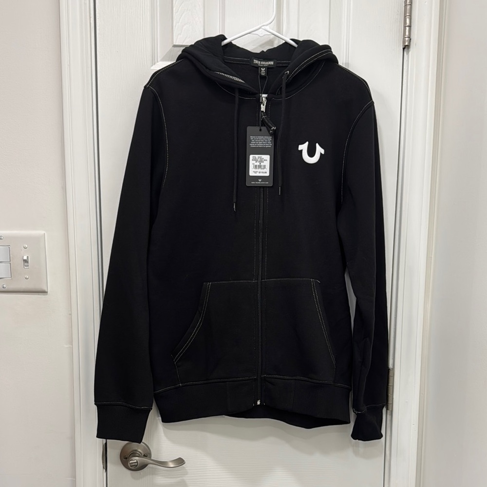 True Religion Black Hoodie with Logo